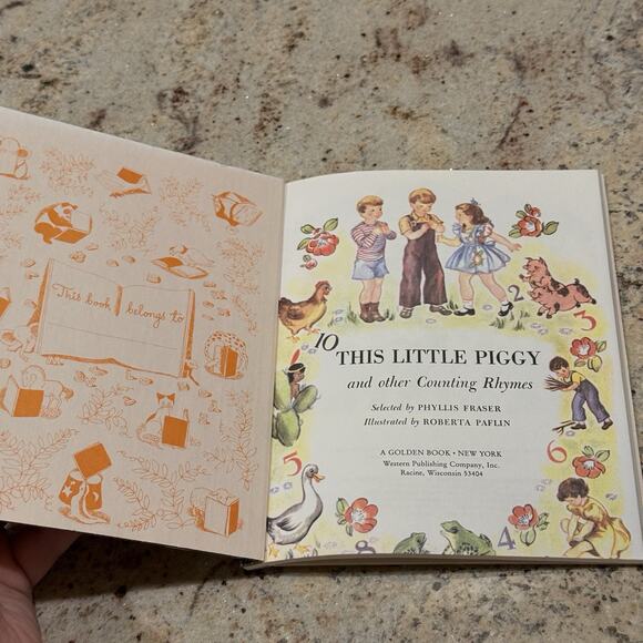 Vintage 1969 Little Golden Book This Little Piggy & Other Counting Rhymes - Picture 4 of 11